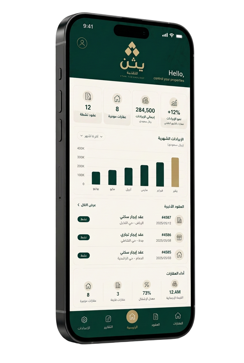 لوحة يَثِن العقارية على الهاتف